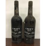 2 x 75cl bottles of Croft 1977 Vintage Port. (2)