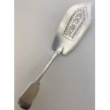 A Georgian silver fiddle pattern fish slice with p