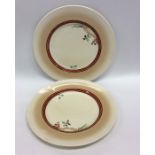 CLARICE CLIFF: A pair of stylish side plates decor