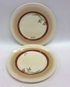CLARICE CLIFF: A pair of stylish side plates decor