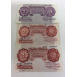 A Bank of England purple 10 Shilling note together