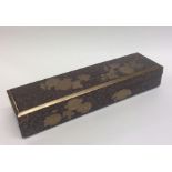 A good quality papier-mâché rectangular pen box de