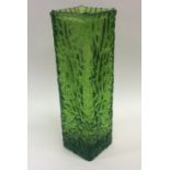 A Whitefriars style green glass square shaped moul