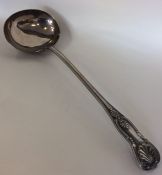 A heavy silver kings' pattern soup ladle. Sheffiel