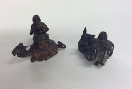 Two good quality cold painted bronzes depicting an