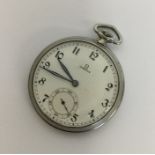 A gent's slim Omega pocket watch with white enamel