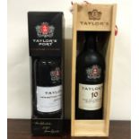 1 x 75cl bottle of Taylor's 10 Year Old Tawny Port in wooden