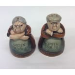 A good pair of Royal Doulton pepper and salts in t