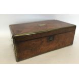 A good Antique walnut and brass inlaid travelling