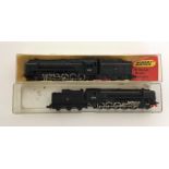 HORNBY: Two black N-gauge Minitrix model trains. U