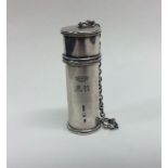 A Continental Antique silver cylindrical bottle wi