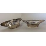 A pair of Edwardian silver pierced bonbon dishes o