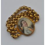 An Antique gold bracelet, the panel decorated with