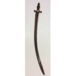 An Antique steel sword with shaped blade. Est. £30