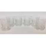 A set of six large cut glass spirally fluted beake