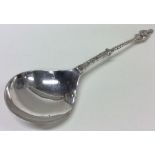 A Continental silver spoon decorated with flowers