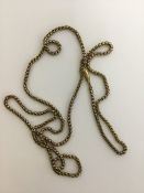 A 9 carat belcher link half guard chain with barre