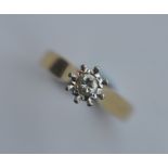 A large diamond single stone ring in 18 carat claw