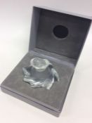 LALIQUE: A boxed glass scent bottle with swirl dec