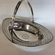 A good Georgian silver basket with reeded rim attr