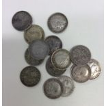 A quantity of silver and other sixpences together