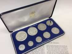 A 1976 silver Proof coinage of Jamaica set. Est. £