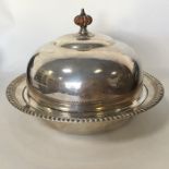 A good large silver dome top muffin dish with gadr