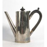 An early 20th century silver bachelor's coffee pot of tapered cylindrical form, maker HA,