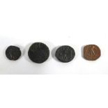 Four Ancient Egyptian coins, 1st Century BC, from the reigns of Suter I, Ptolemy I,