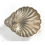 A late 20th century silver shell shaped butter dish, Birmingham 1973, l. 10.