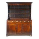 An 18th century and later oak Welsh dresser, from the Conway Valley,