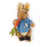 A modern Steiff stuff toy modelled as Peter Rabbit from the Peter Rabbit Collection, h.