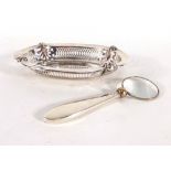 An Edwardian pierced silver bon bon dish of oval form, maker GN RH, Chester 1910, w. 15.