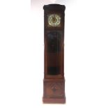 A Jugendstil-type oak cased longcase clock by Lenzkirch striking on six chimes CONDITION