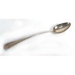 A George III silver old English pattern basting spoon, makers mark indistinct, London 1802, l.