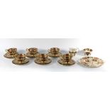 An Abbeydale six-sitting tea service decorated in the 'Chrysanthemum' pattern including six trios,
