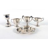 A Victorian Irish silver and parcel gilt two section communion cup with bayonet fitting, maker HF,