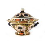 A Royal Crown Derby tureen and cover surmounted by an acorn finial decorated in the 'Old Imari'
