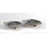 A late Victorian silver shell shaped butter dish, London 1895, w.