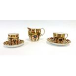 A Royal Crown Derby part six-sitting tea and coffee set decorated in the 'Old Imari' 1128 pattern,