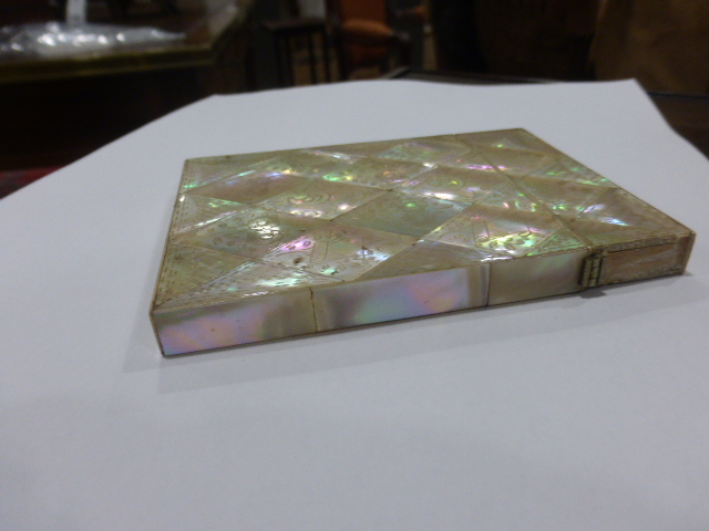 A 19th century mother-of-pearl card case, 10. - Image 3 of 7