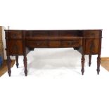 A George III Scottish mahogany and ebony line strung sideboard,