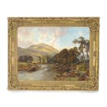 John Syer (1844-1912), a mountanous river landscape, signed and dated 1881, oil on canvas,