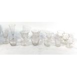 A group of twelve late 19th/early 20th century glass vessels including custard glasses etc.