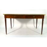 A late 19th century walnut bureau plat or writing table,