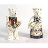 A pair of Royal Crown Derby paperweights modelled as artistic bears CONDITION REPORT: