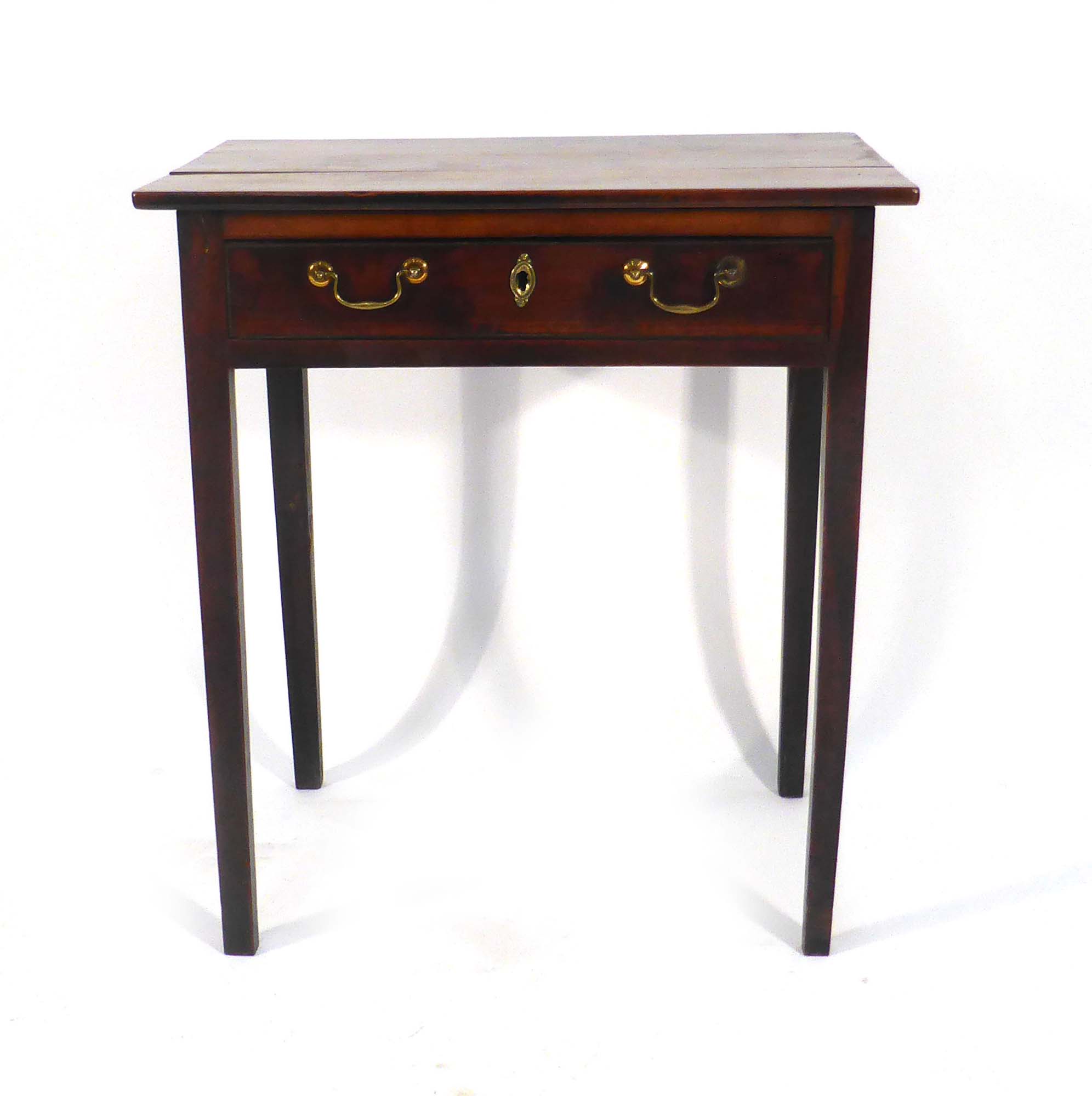 A George II/III mahogany lowboy with a single frieze drawer on tapering legs, w. - Image 2 of 2