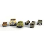 A Mettoy clockwork car, together with a mixed group of playworn diecast including Dinky,