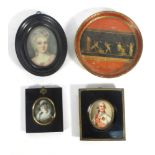 A 19th century miniature head and shoulders portrait on ivory depicting Louis XVI, 8 x 6.