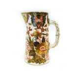 A late 19th century Royal Crown Derby jug decorated in the Imari palette with floral sprays, c.